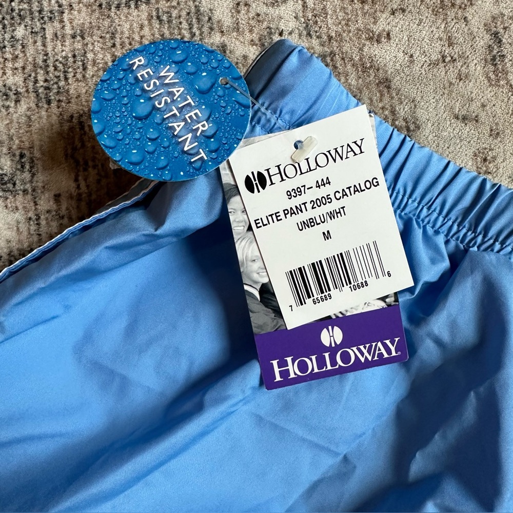 Holloway Athletic Track Pant Size Medium Light Blue White Stripe Y2K Windbreaker - Picture 5 of 7
